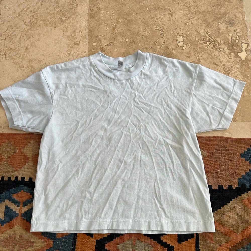 Crewneck crop top short sleeve shirt Los Angeles Apparel basic classic cotton - Picture 1 of 4